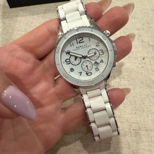 Marc Jacobs White and Silver Watch